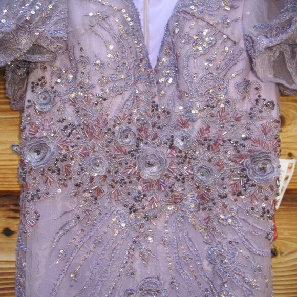 Mac Duggal $798 67493 Womens VINTAGE FLUTTER SLEEVE EVENING GOWN Dress - Picture 9 of 16